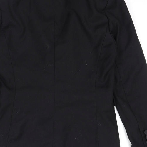 New Look Womens Black Polyester Jacket Blazer Size 12 Button