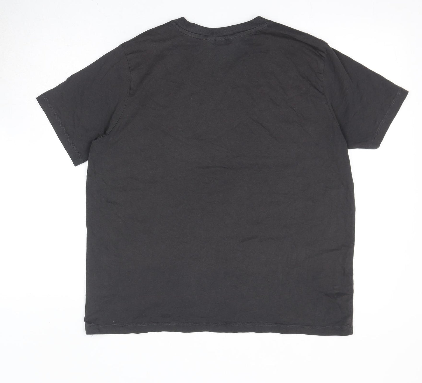 H&M Mens Black Cotton T-Shirt Size L Crew Neck - Mickey Mouse