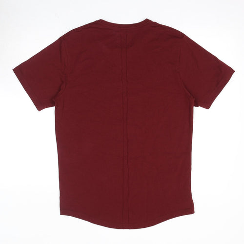 Pangaea Mens Red Cotton T-Shirt Size M Crew Neck