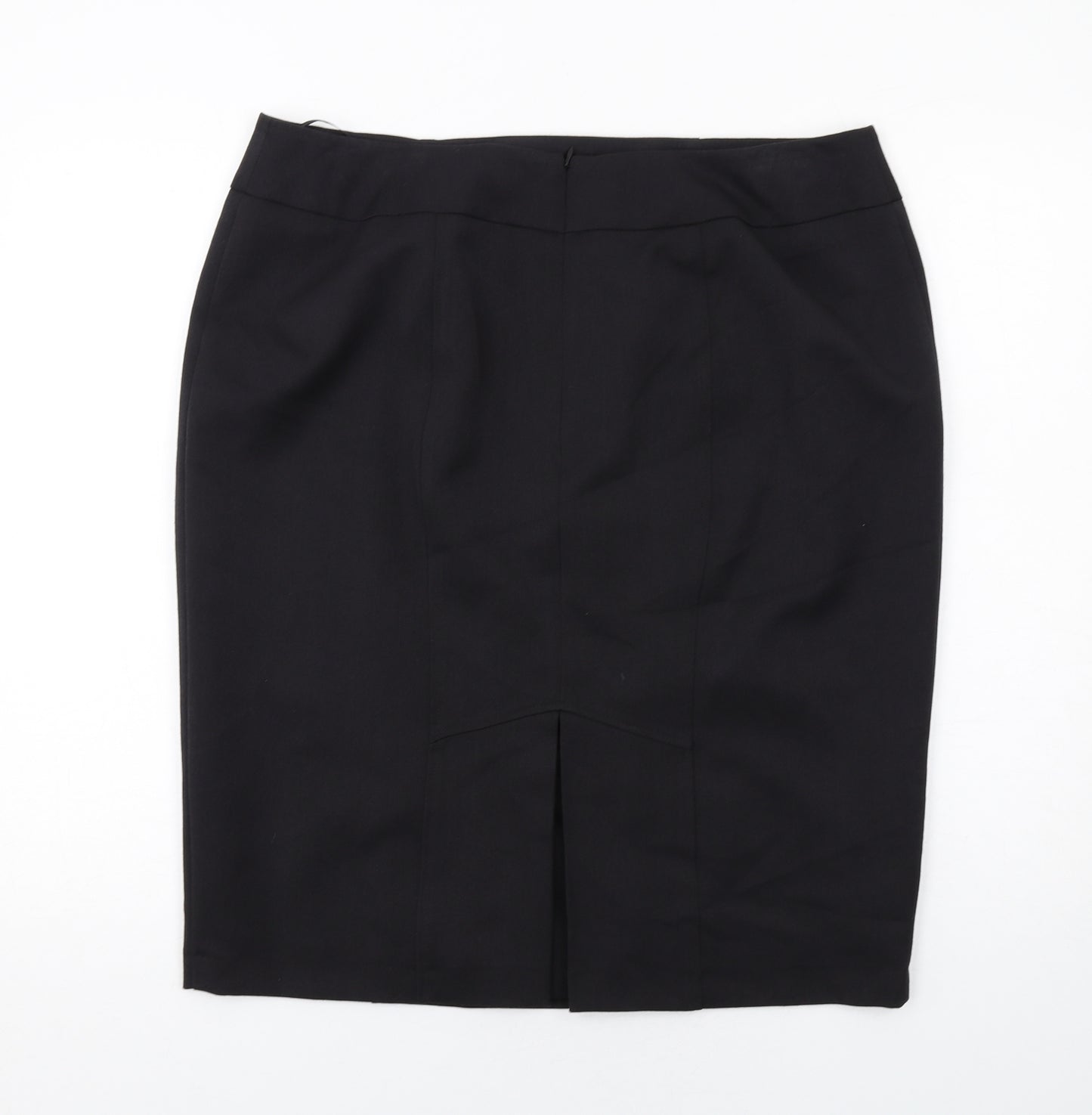Bonmarché Womens Black Polyester Straight & Pencil Skirt Size 18 Zip