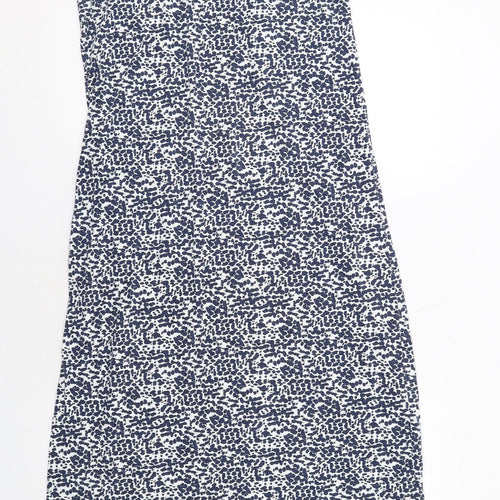 H&M Womens Blue Geometric Viscose Maxi Size M Round Neck Pullover