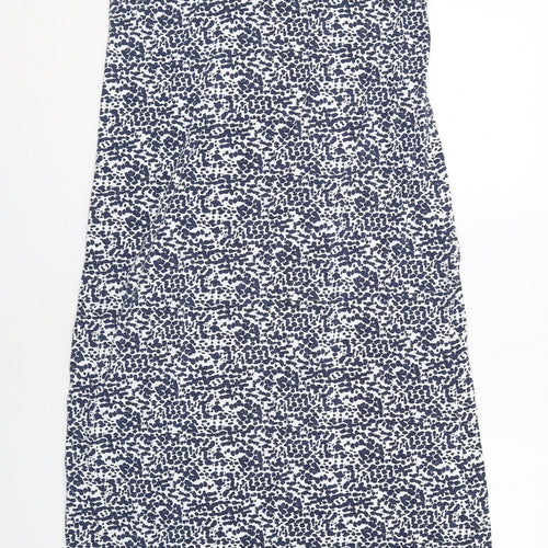 H&M Womens Blue Geometric Viscose Maxi Size M Round Neck Pullover