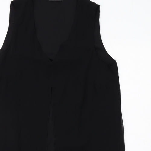 Evans Womens Black Polyester Tunic Blouse Size 18 V-Neck