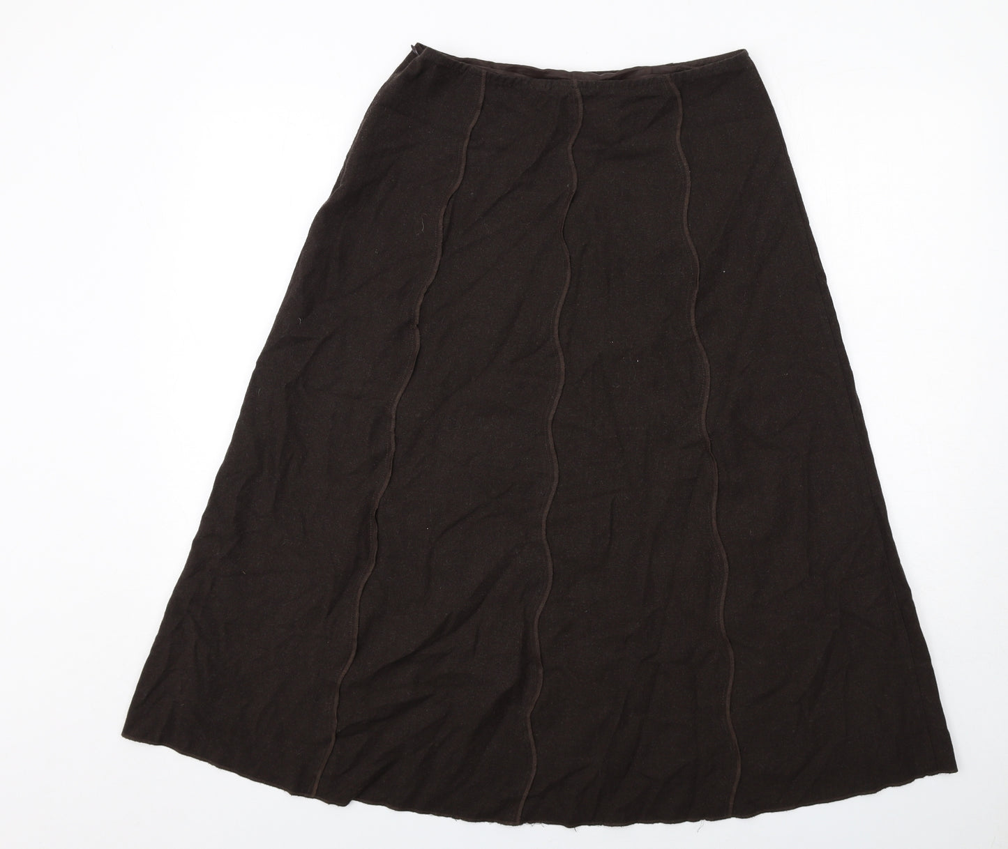Per Una Womens Brown Cotton Swing Skirt Size 10 Zip