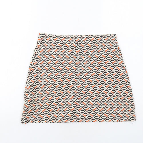 Pull&Bear Womens Multicoloured Geometric Polyester A-Line Skirt Size M
