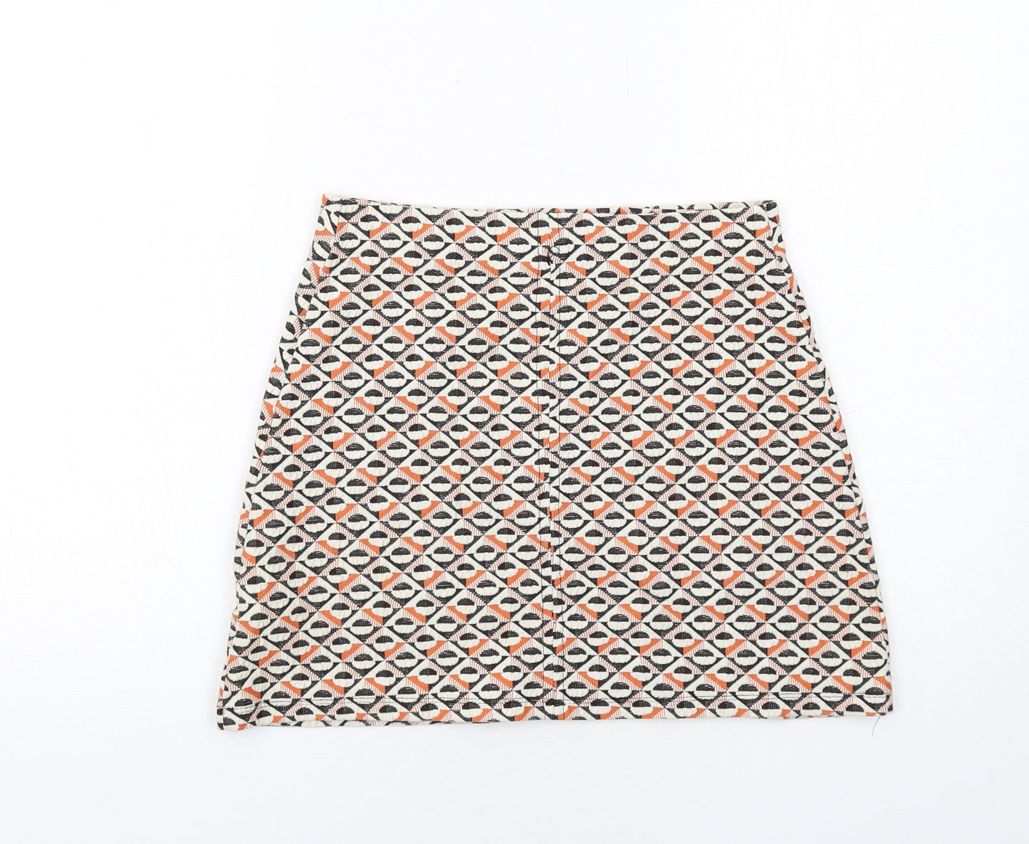 Pull&Bear Womens Multicoloured Geometric Polyester A-Line Skirt Size M