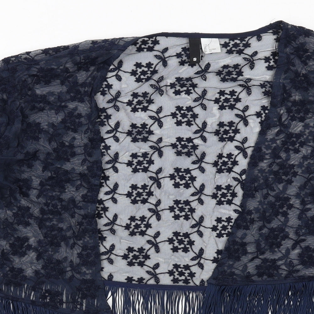H&M Womens Blue Polyamide Kimono Blouse Size S V-Neck