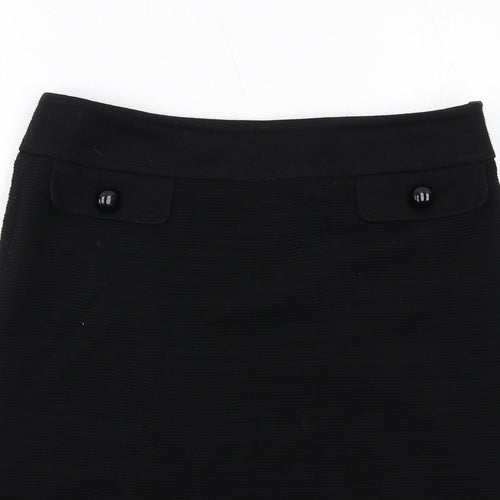 Marks and Spencer Womens Black Acrylic Straight & Pencil Skirt Size 12 Zip