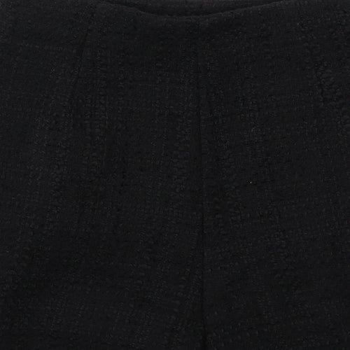 Zara Womens Black Acrylic Sailor Shorts Size S Regular Zip