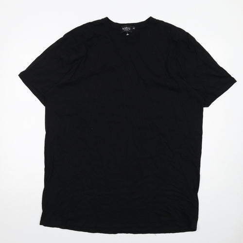 Boohoo Mens Black Cotton T-Shirt Size 2XL Crew Neck