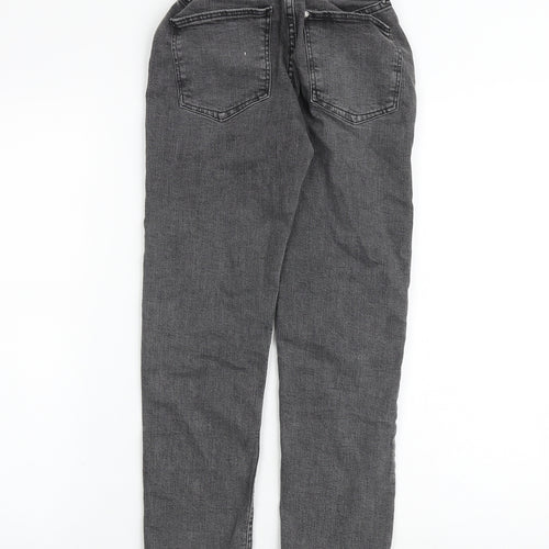 H&M Boys Grey Cotton Straight Jeans Size 9-10 Years Regular Zip
