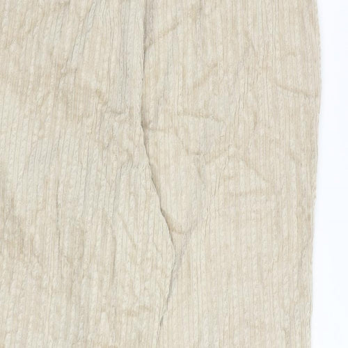 ASOS Womens Beige Cotton Trousers Size L Regular Drawstring - Barrel Style