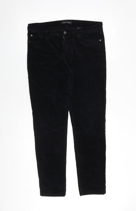 Joe Fresh Womens Black Cotton Trousers Size 29 in Regular Zip