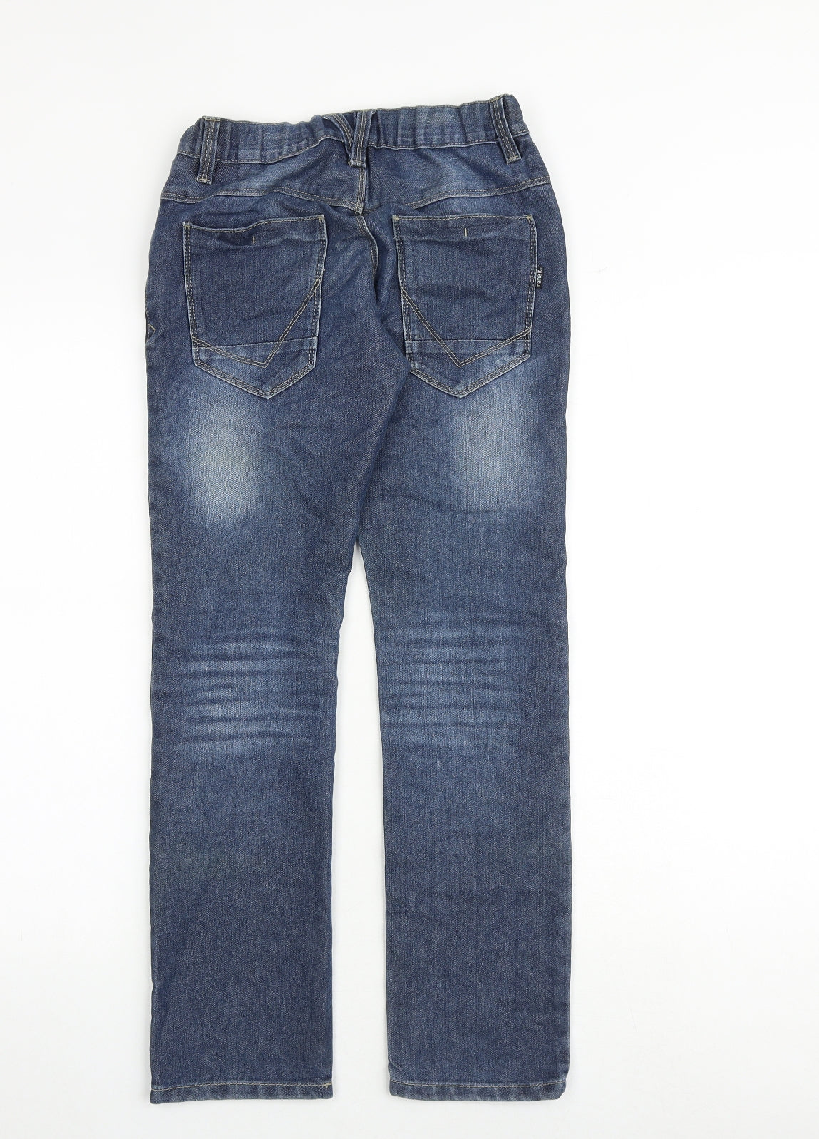 name it Boys Blue Cotton Straight Jeans Size 12 Years Regular Zip