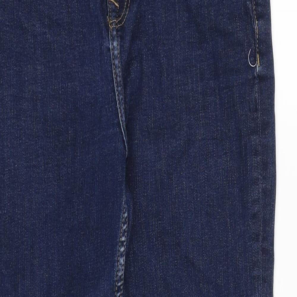 Marks and Spencer Boys Blue Cotton Straight Jeans Size 12-13 Years Regular Zip