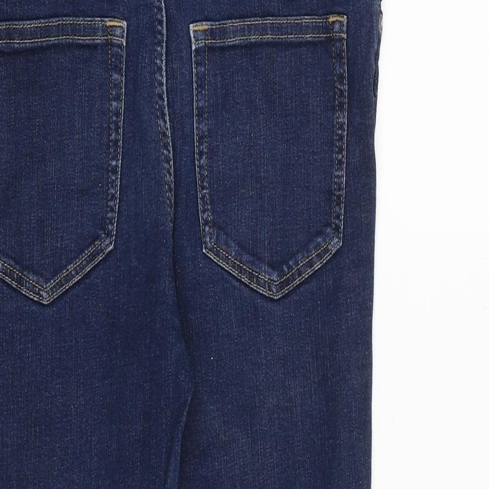 Marks and Spencer Boys Blue Cotton Straight Jeans Size 12-13 Years Regular Zip