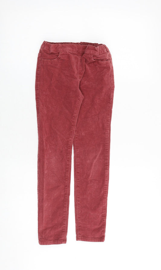 H&M Girls Red Cotton Chino Trousers Size 8-9 Years Regular