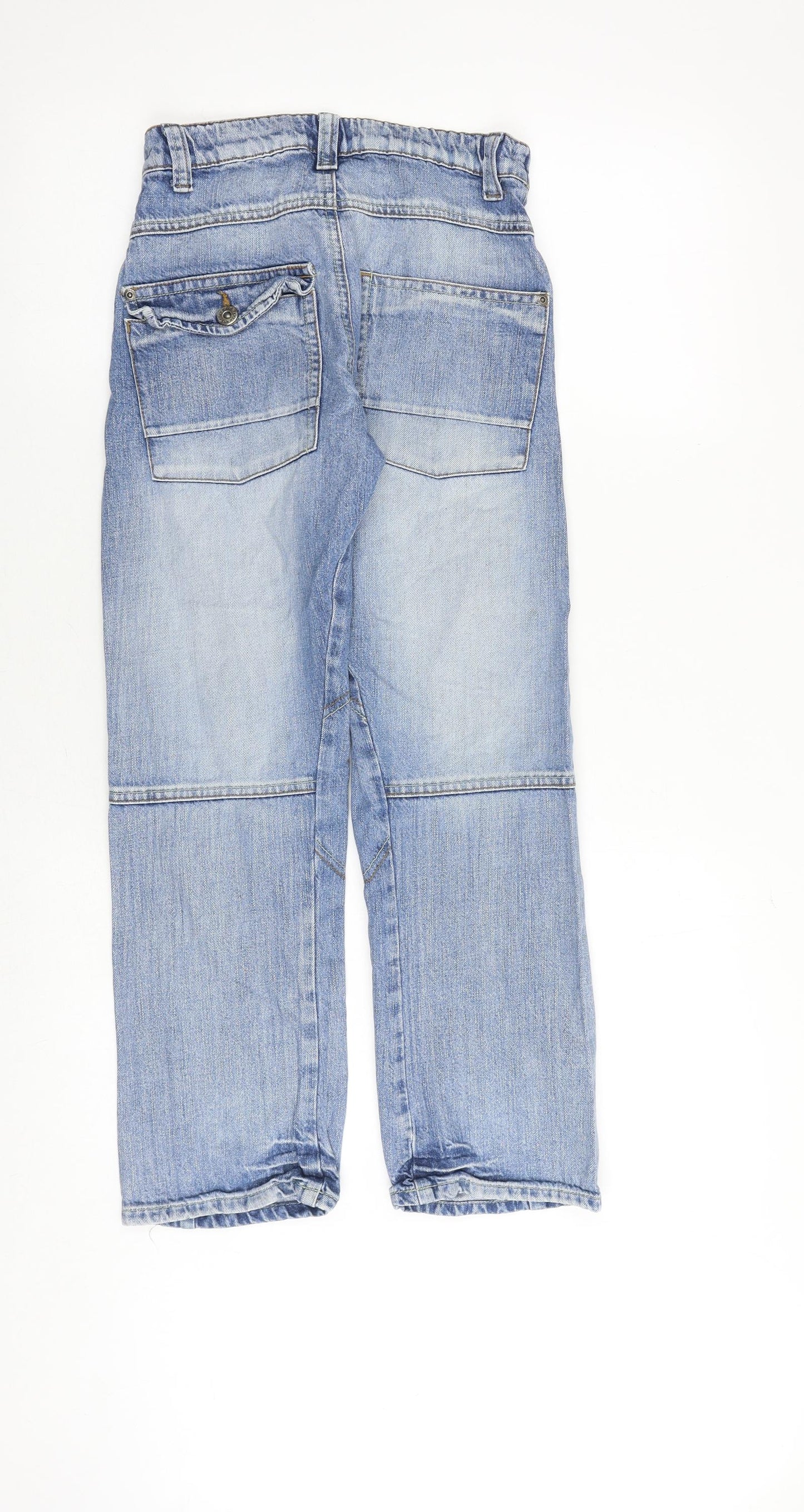 NEXT Boys Blue 100% Cotton Wide-Leg Jeans Size 10 Years Regular Zip