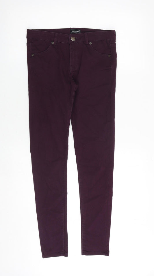 Waredenim Womens Purple Cotton Skinny Jeans Size 12 Regular Zip