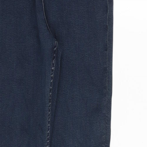 Marks and Spencer Boys Blue Cotton Tapered Jeans Size 13-14 Years Regular Zip
