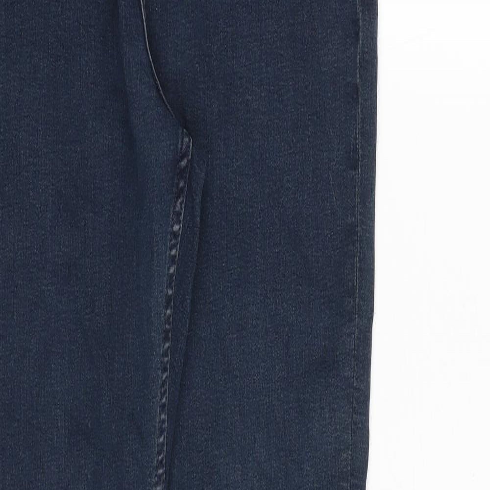 Marks and Spencer Boys Blue Cotton Tapered Jeans Size 13-14 Years Regular Zip
