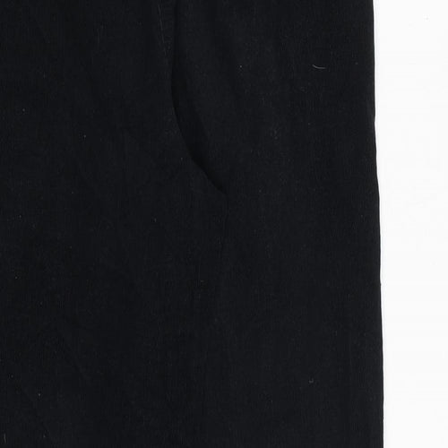EWM Womens Black Cotton Jogger Trousers Size 12 Regular Tie