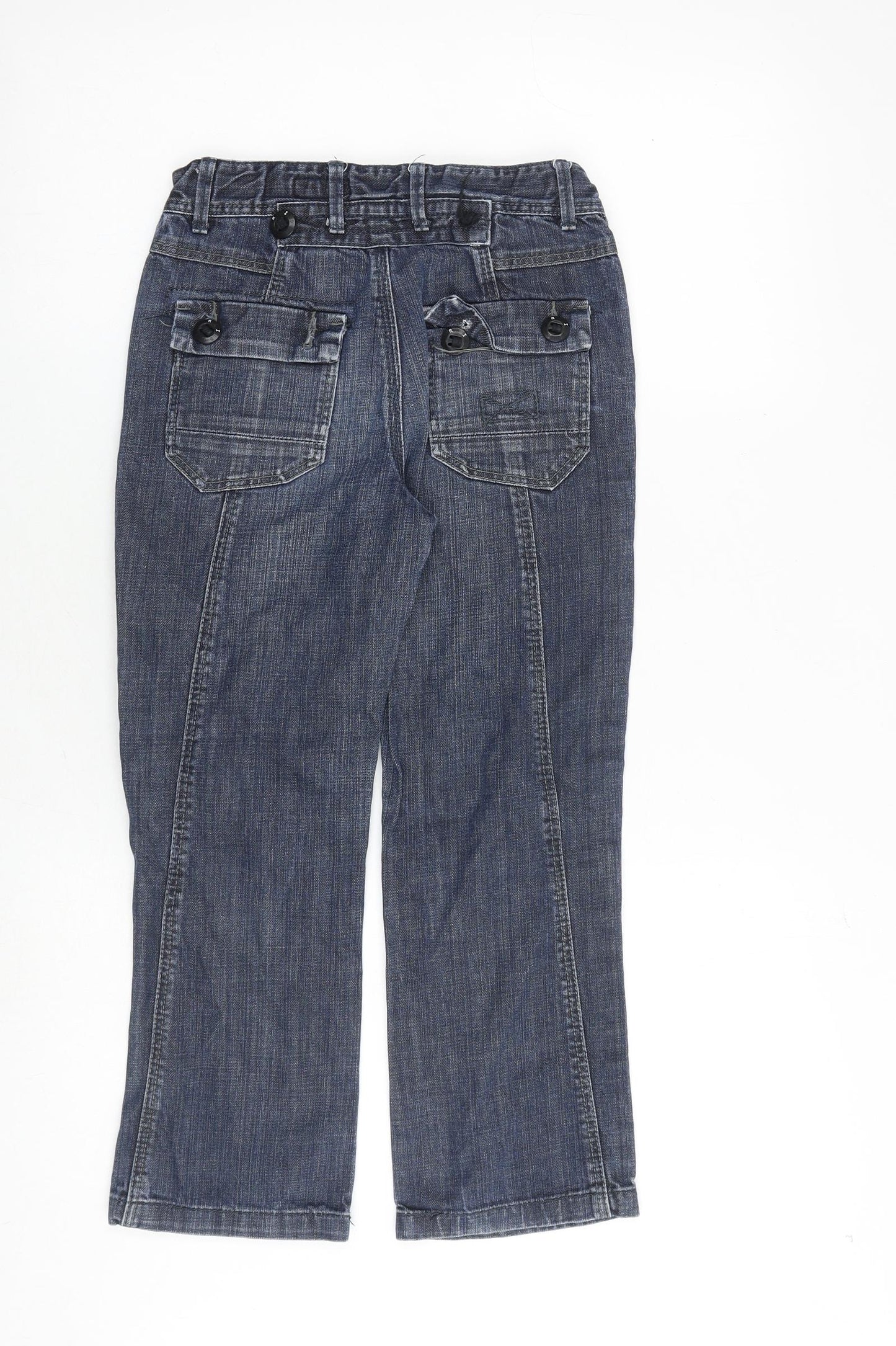 River Island Girls Blue 100% Cotton Straight Jeans Size 8 Years Regular Zip