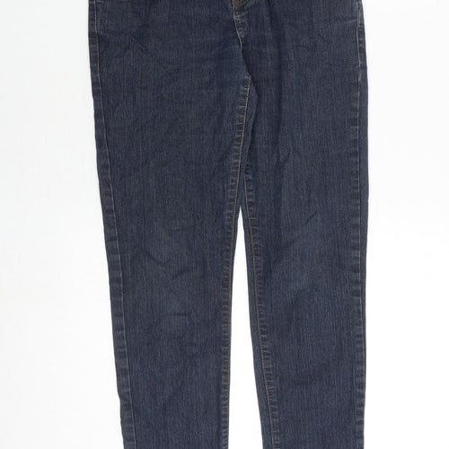 YESYES Womens Blue Cotton Tapered Jeans Size 10 Regular Zip
