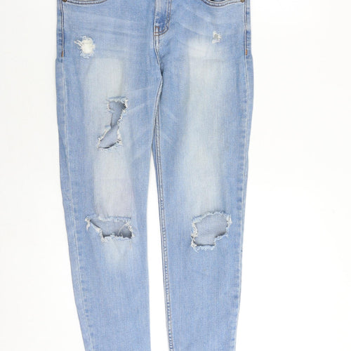 Mango Womens Blue Cotton Skinny Jeans Size 10 Regular Zip