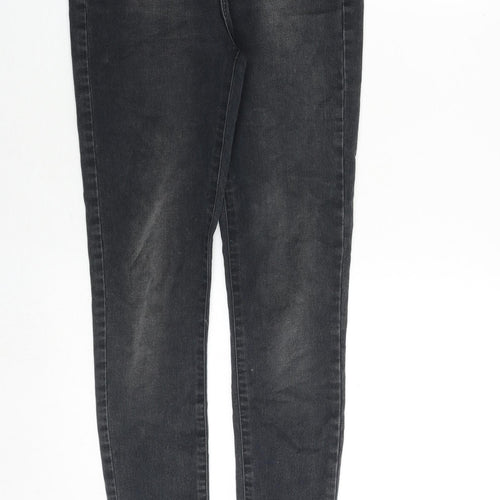 River Island Womens Grey Cotton Skinny Jeans Size 8 Regular Zip