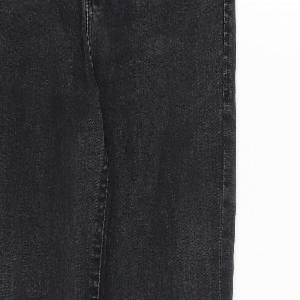 Zara Womens Grey Cotton Skinny Jeans Size 8 Regular Zip