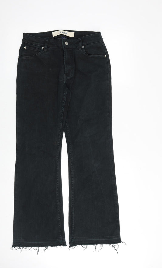 Gap Womens Black Cotton Flared Jeans Size 6 Regular Zip