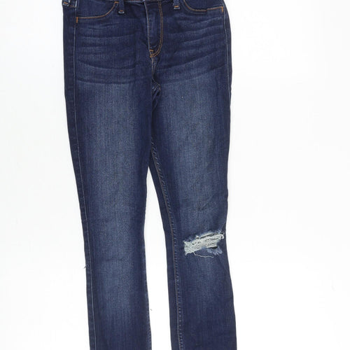 Hollister Womens Blue Cotton Skinny Jeans Size 23 in Regular Zip