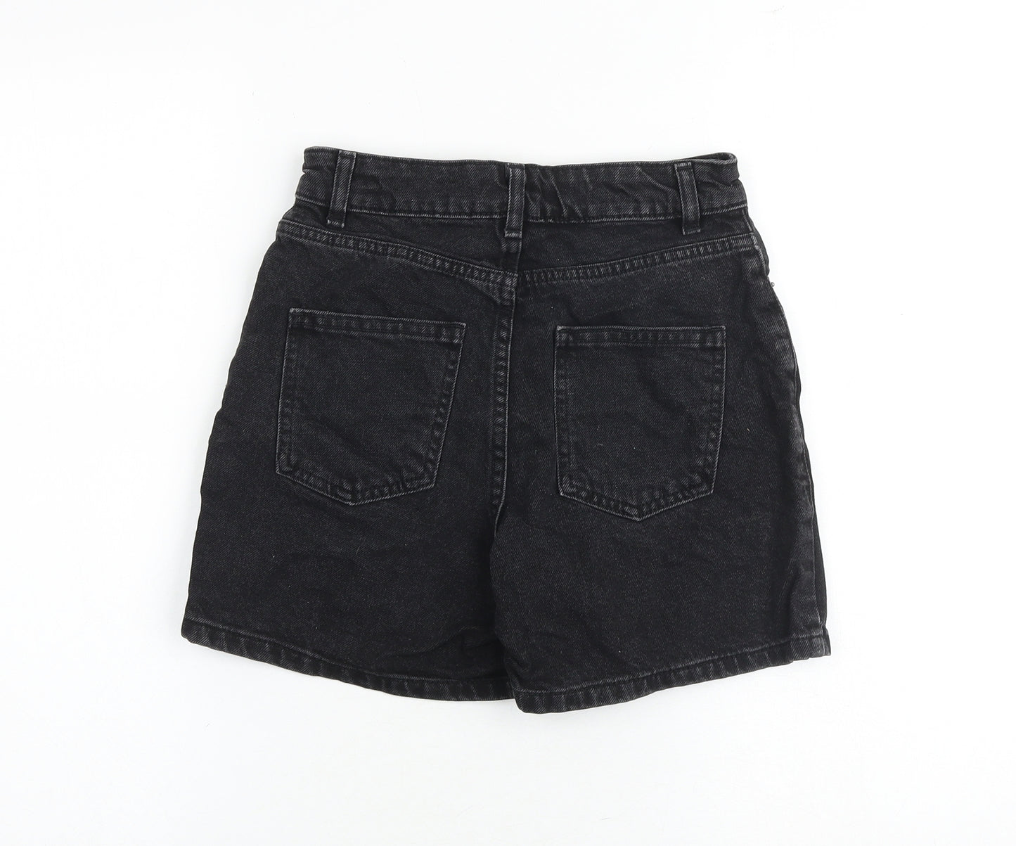 ASOS Womens Grey 100% Cotton Mom Shorts Size 6 Regular Zip