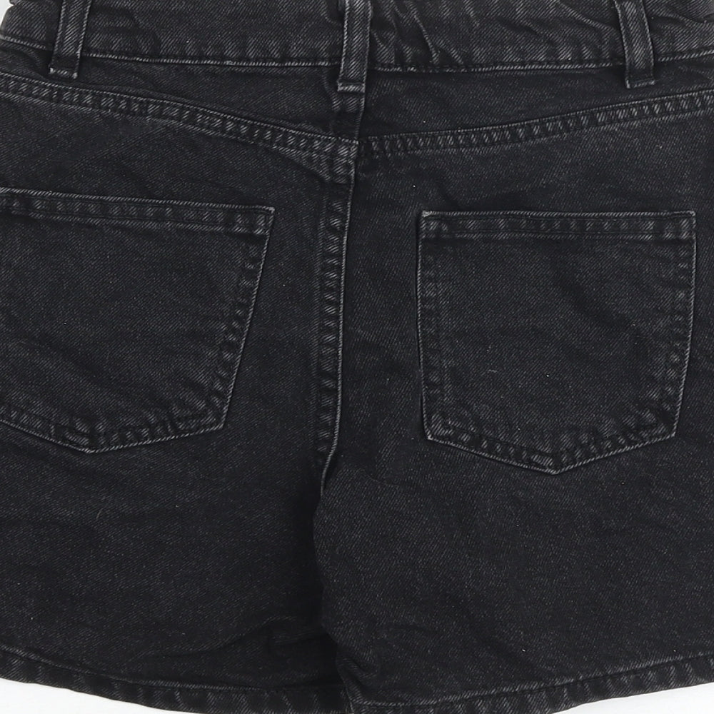 ASOS Womens Grey 100% Cotton Mom Shorts Size 6 Regular Zip