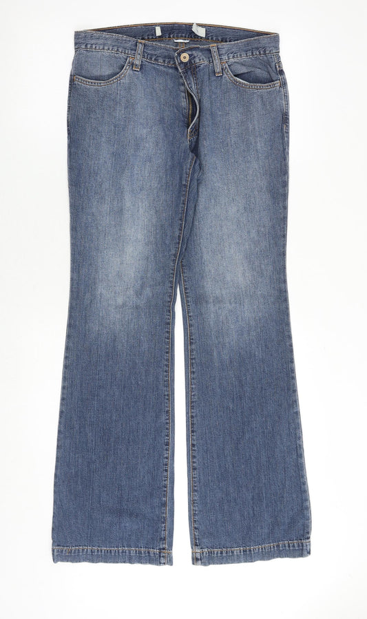 Gap Womens Blue Cotton Bootcut Jeans Size 32 in Regular Zip