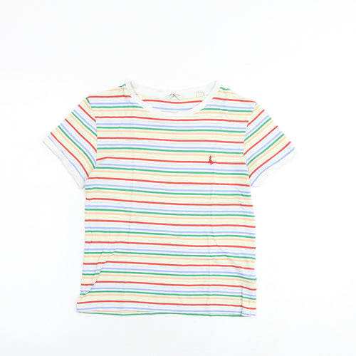 Jack Wills Womens Multicoloured Striped 100% Cotton Basic T-Shirt Size 10 Boat Neck