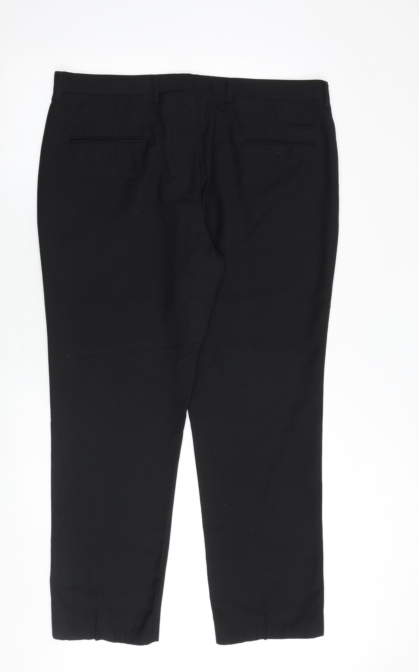 Marc Darcy Mens Black Polyester Dress Pants Trousers Size 38 in Regular Zip