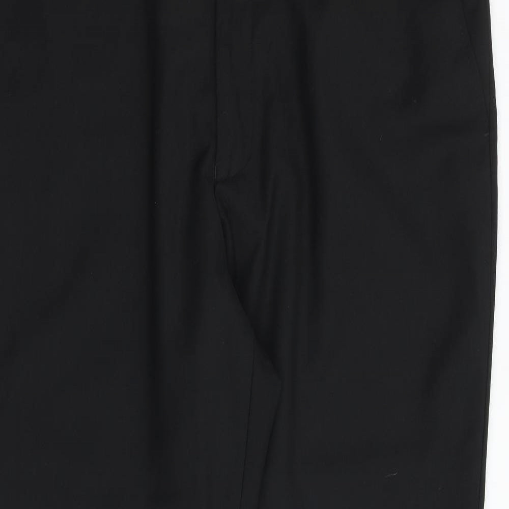 Marc Darcy Mens Black Polyester Dress Pants Trousers Size 38 in Regular Zip