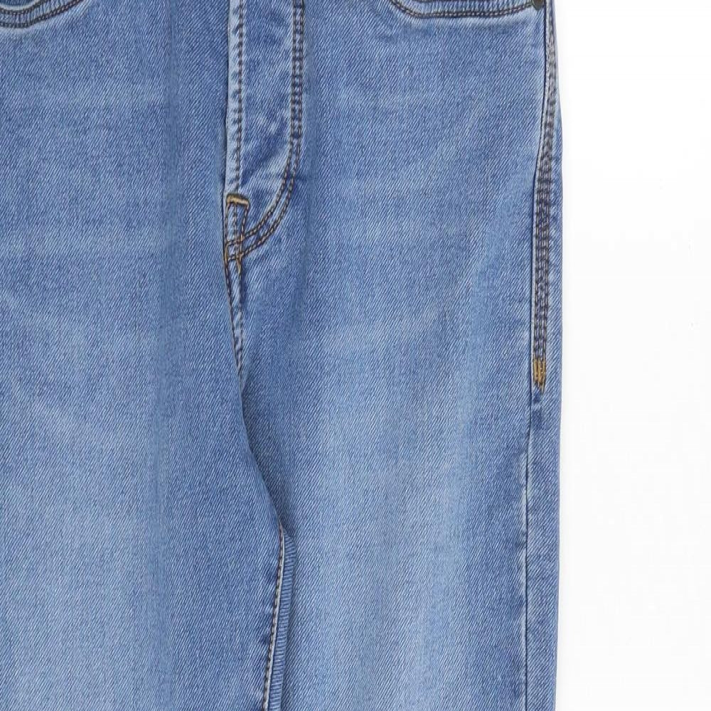 NEXT Mens Blue Cotton Skinny Jeans Size 28 in Slim Button - Short leg