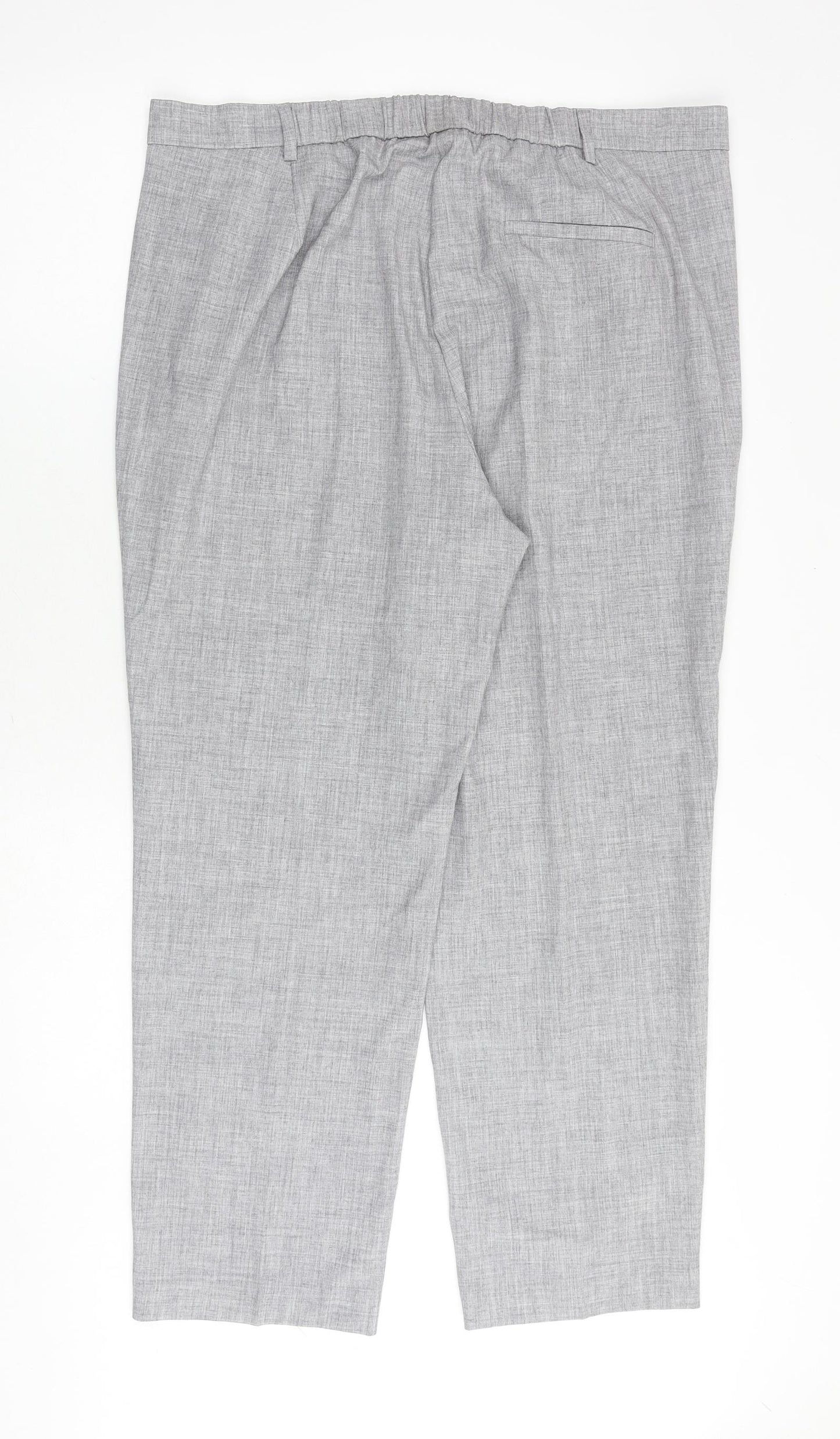 Marks and Spencer Womens Grey Polyester Trousers Size 18 Regular Zip