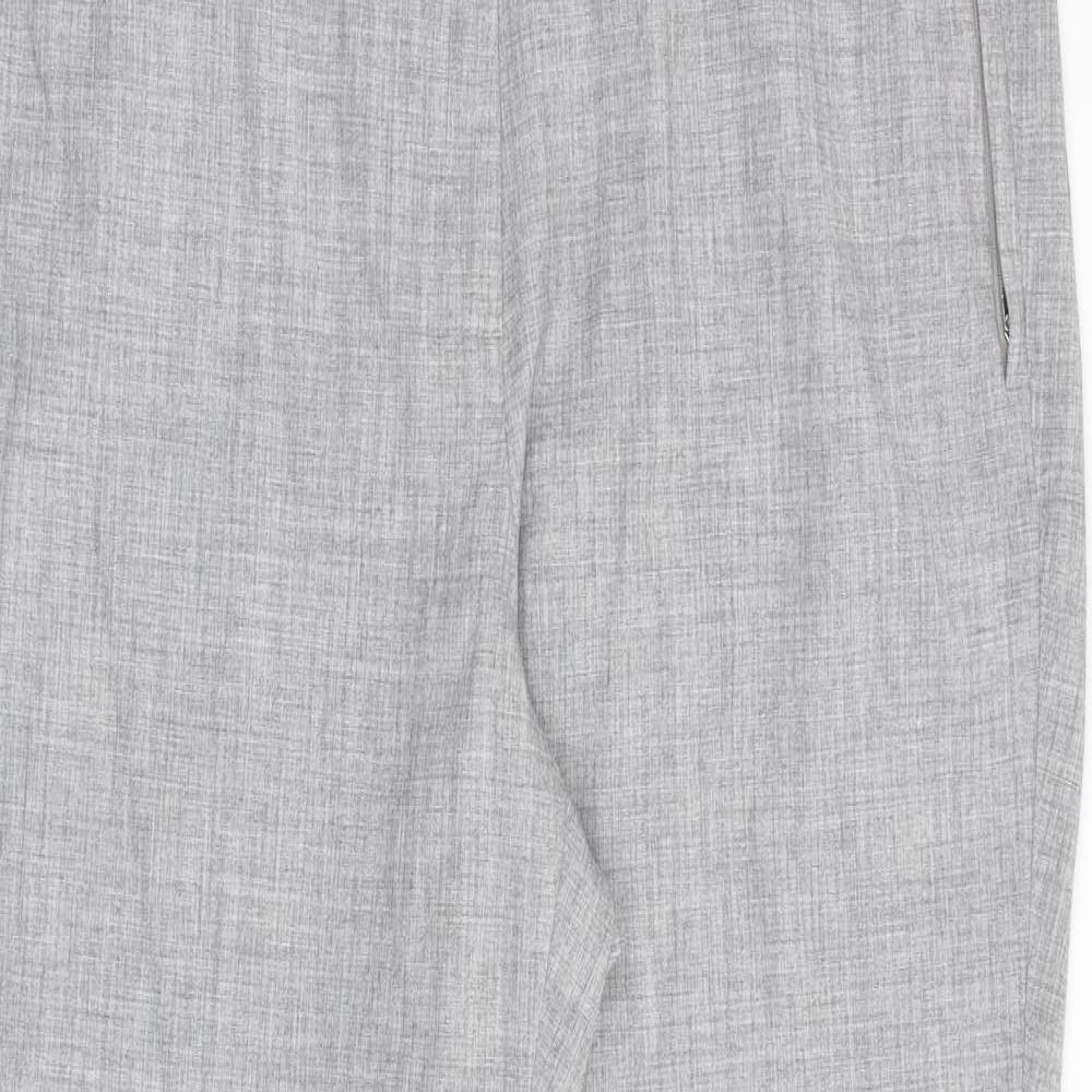 Marks and Spencer Womens Grey Polyester Trousers Size 18 Regular Zip