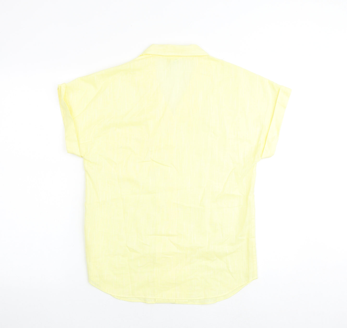 Canada Womens Yellow Polyester Basic Polo Size 10 Collared