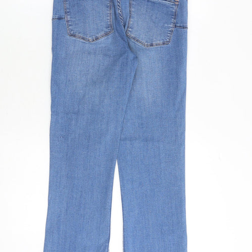NEXT Womens Blue Cotton Straight Jeans Size 10 Regular Zip