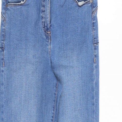 NEXT Womens Blue Cotton Straight Jeans Size 10 Regular Zip
