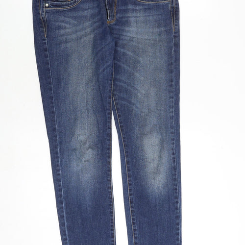 LA MARTINA Womens Blue Cotton Skinny Jeans Size 28 in Regular Zip