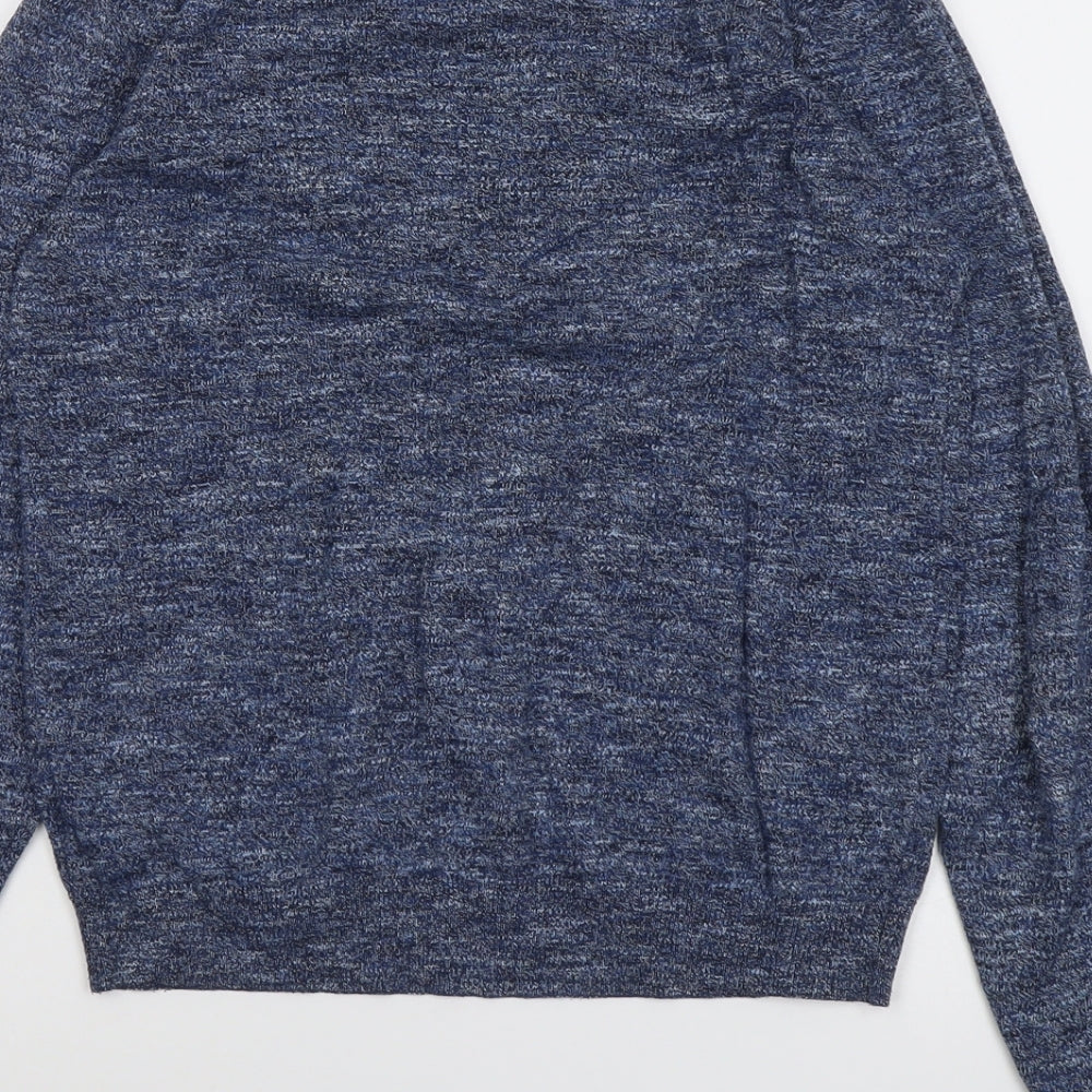 NEXT Mens Blue Round Neck Cotton Pullover Jumper Size S Long Sleeve