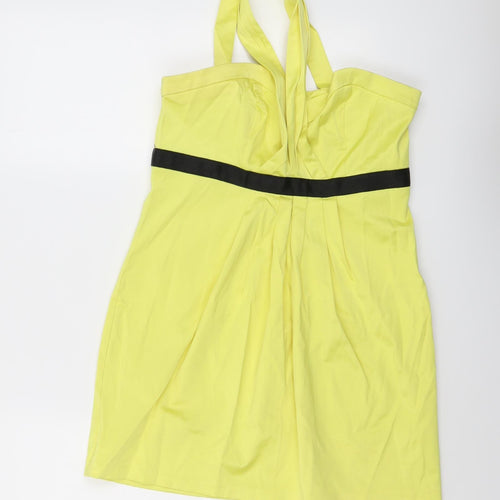 Select Womens Yellow Colourblock Polyester Mini Size 12 Sweetheart Zip