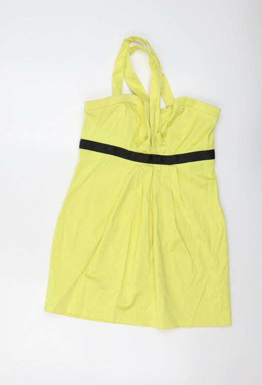 Select Womens Yellow Colourblock Polyester Mini Size 12 Sweetheart Zip