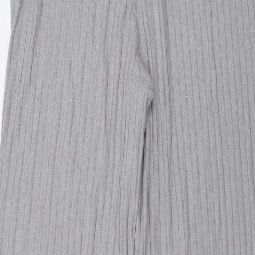 Marks and Spencer Womens Grey Viscose Jogger Trousers Size L L30 in Regular - Ribbed
